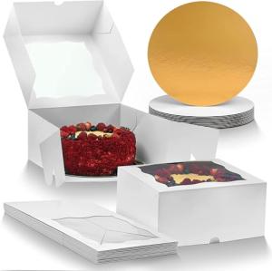 Premium Cake Boxes and Boards Set - 12 Pack