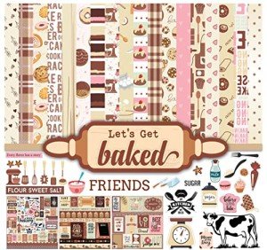 Baking Theme Scrapbook Paper Kit with Stickers