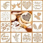 12-Piece Baking Stencil Set for Bread & Cakes