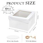 12PCS Large Cake Boxes with Boards & Ribbons