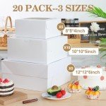 20 Pcs White Bakery Boxes with Windows & Boards