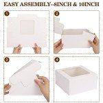 20 Pcs White Bakery Boxes with Windows & Boards