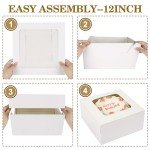 20 Pcs White Bakery Boxes with Windows & Boards