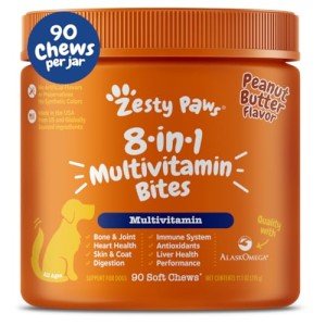 Zesty Paws Chewable Dog Multivitamin - Peanut Butter