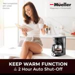 Mueller 12-Cup Drip Coffee Maker: Auto Warm Feature, Anti-Drip