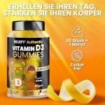 Vegan Vitamin D Gummies for Adults, Natural Lemon Flavor