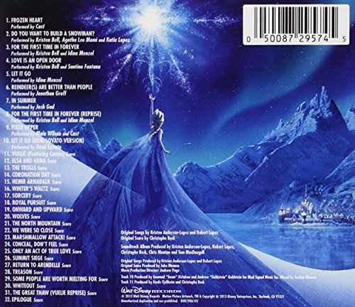 Frozen Movie Soundtrack CD with Bonus Concert Tracks