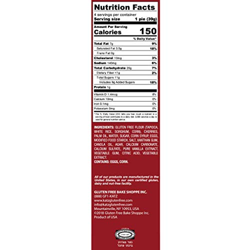 Katz Gluten Free Cherry Mini Pies - 6 Packs