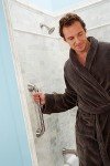 24-Inch Designer Shower Grab Bar with Curled Grip