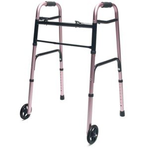 Lumex Lightweight Folding 2-Wheel Walker - Pink