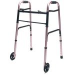 Lumex Lightweight Folding 2-Wheel Walker - Pink