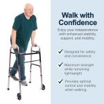 Lumex Lightweight Folding 2-Wheel Walker - Pink