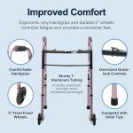 Lumex Lightweight Folding 2-Wheel Walker - Pink