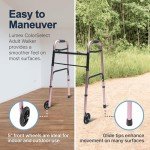 Lumex Lightweight Folding 2-Wheel Walker - Pink