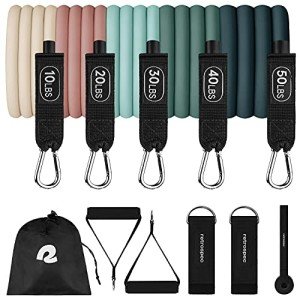 Retrospec Resistance Bands Set with Handles & Bag