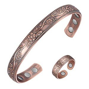 Women's Copper Magnetic Bracelet and Ring Set