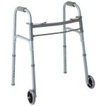Lightweight Folding Walker with 5” Wheels - 4 Pack