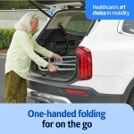 Lightweight Folding Walker with 5” Wheels - 4 Pack