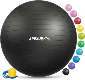 APEXUP Anti-Slip Yoga and Pilates Exercise Ball