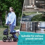 ELENKER Deluxe Steerable Knee Walker Scooter - Black