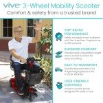 Vive Folding 3-Wheel Electric Mobility Scooter