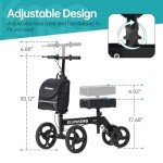 ELENKER Deluxe Steerable Knee Walker Scooter - Black