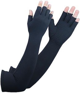 Fingerless Copper Compression Gloves for Joint Relief