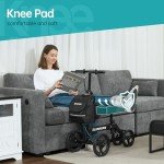 ELENKER Deluxe Steerable Knee Walker Scooter - Black