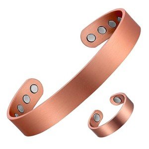 Copper Magnetic Ring and Bracelet Set for Joint Pain