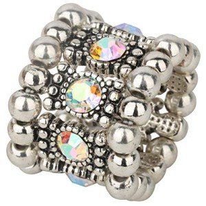 Stretch Band Rings for Arthritis Relief - Silver AB