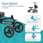 ELENKER Deluxe Steerable Knee Walker Scooter - Black