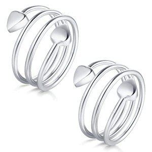 Adjustable Copper Magnetic Heart Ring for Women