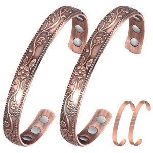 Magnetic Copper Bracelets for Arthritis Relief - 2 Pack