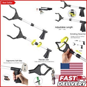 2-Pack 44" Adjustable Reaching Tool with Claw