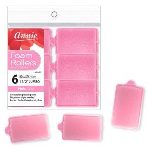 Annie Foam Cushion Rollers, 1.5 Inch, Pink, 6 Pack
