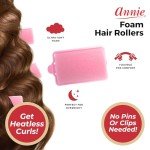 Annie Foam Cushion Rollers, 1.5 Inch, Pink, 6 Pack