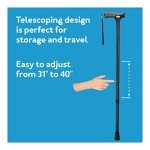 Adjustable Soft Grip Cane with Wrist Strap - Blue