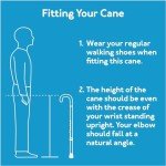 Adjustable Soft Grip Cane with Wrist Strap - Blue