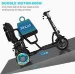 Electric Folding Trike with Dual Motor for Mobility