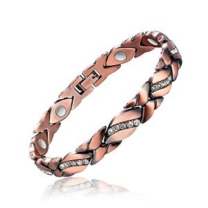 Copper Magnetic Bracelet for Women with Crystals