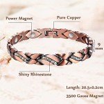 Copper Magnetic Bracelet for Women with Crystals