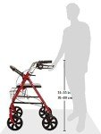 Drive Medical 4-Wheel Rollator in Red