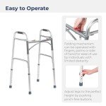 Drive Medical Deluxe Folding Walker with Two Buttons