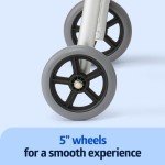 Medline Folding Walker with Wheels and Two Buttons