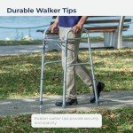 Drive Medical Deluxe Folding Walker with Two Buttons