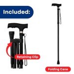 Lightweight Adjustable Folding Walking Cane - Black