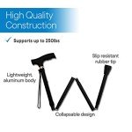 Lightweight Adjustable Folding Walking Cane - Black