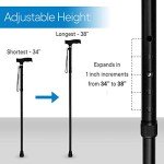 Lightweight Adjustable Folding Walking Cane - Black