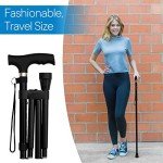 Lightweight Adjustable Folding Walking Cane - Black