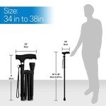 Lightweight Adjustable Folding Walking Cane - Black